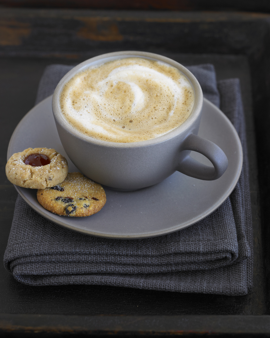Latte with Cookies | Beverage Photographer, Marshall Gordon